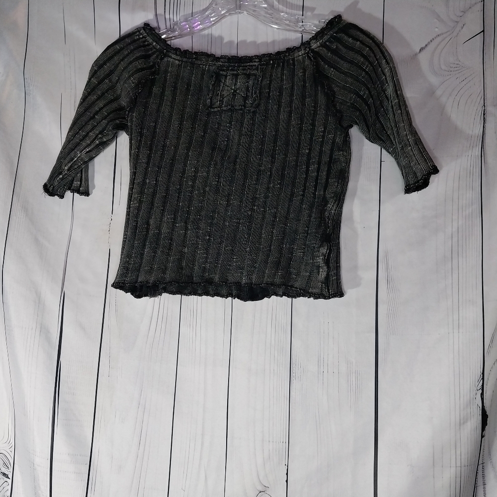 We The Free Meant to Be Ribbed Knit Short Sleeve Cropped Top Cotton Size S - Picture 7 of 12